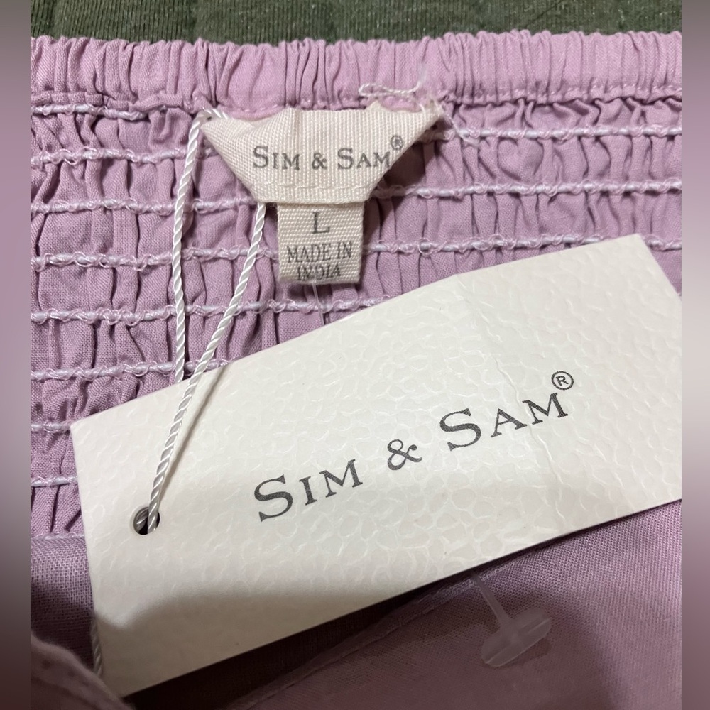 SimAndSam Burnished Lilac Poplin Pleat Bust Top - Picture 4 of 8